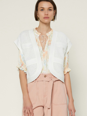 Textured Short Sleeve Jacket