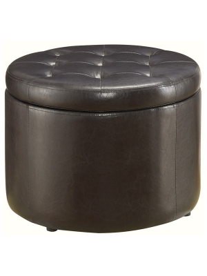 Designs4comfort Round Shoe Ottoman - Convenience Concepts