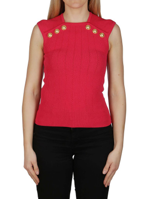 Balmain Button Detail Knitted Tank Top