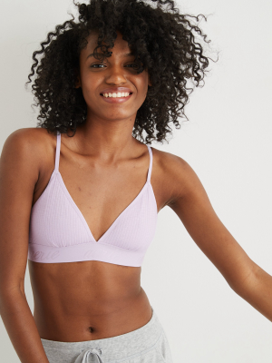 Aerie Ribbed Logo Triangle Bralette