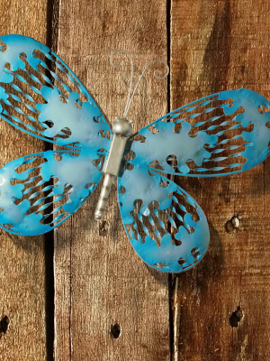 18" Blue Butterfly Wall Decor - National Tree Company