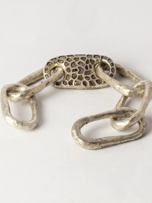 Roman Medium Link Bracelet W/ Medium Closed Link (mega Pavé, Ma+dia)