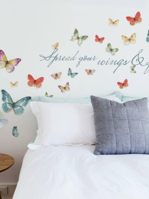 Lisa Audit Butterfly Quote Peel And Stick Wall Decal - Roommates