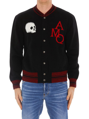 Alexander Mcqueen Skull Patch Bomber Jacket