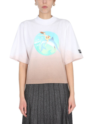 Palm Angels Graphic Print Gradient T-shirt