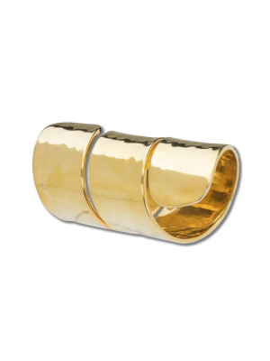 Nomi K Gold Hammered Napkin Ring (set Of 4)