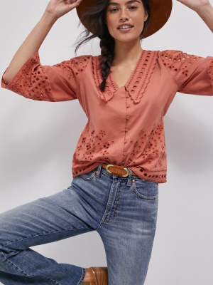 Adira Eyelet Buttondown