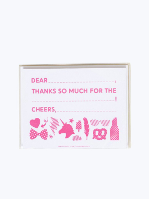 Hot Pink Thank You Cards