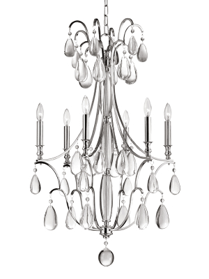 Crawford 6 Light Chandelier Polished Nickel