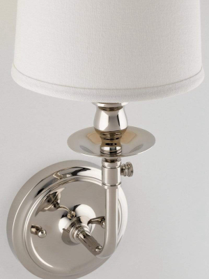 Hudson Valley Lighting Logan Sconce - Polished Nickel & Off White