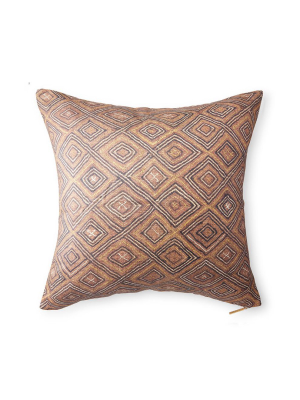 Honey Diamond Kuba Cloth - Euro Pillow