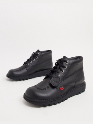 Kickers Kick Hi Boots In Black Leather