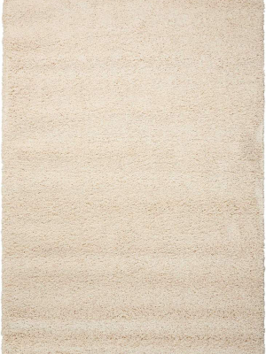 Amore Collection Shag Area Rug In Cream