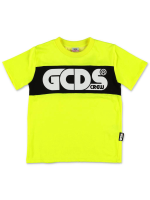 Gcds Kids Logo Printed Panel T-shirt