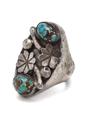 Turquoise Flower Ring | Vintage