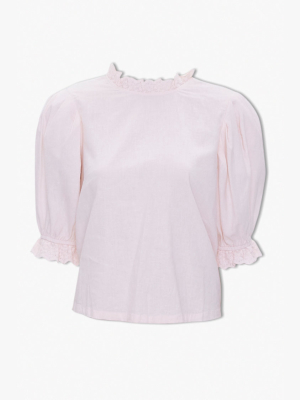 Ruffle Puff-sleeve Top