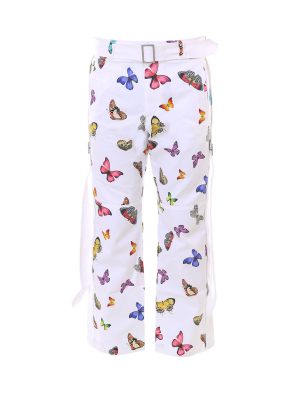 Palm Angels Belted Butterfly Print Trousers