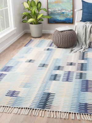 Carver Indoor/ Outdoor Abstract Blue & Gray Area Rug
