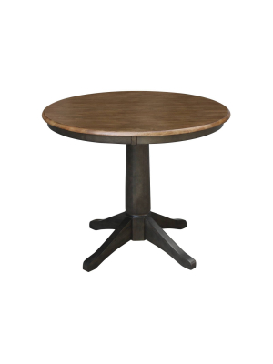 Madeline Round Top Pedestal Table Hickory Brown - International Concepts