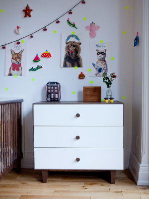 3 Drawer Dresser - Rhea - White/walnut