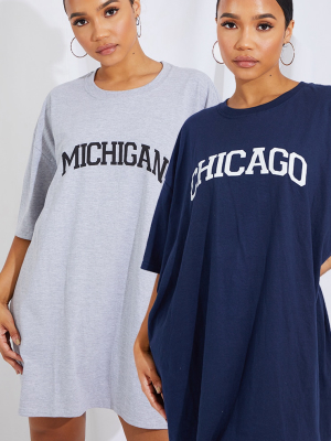 Blue Chicago & Grey Michigan 2 Pack T Shirt Dress