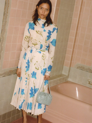 Irma Skirt Recycled Polyester Print Flower Blue