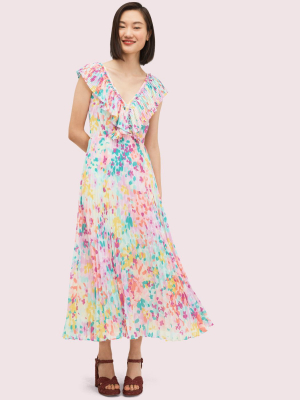 Painted Petals Pleated Dress