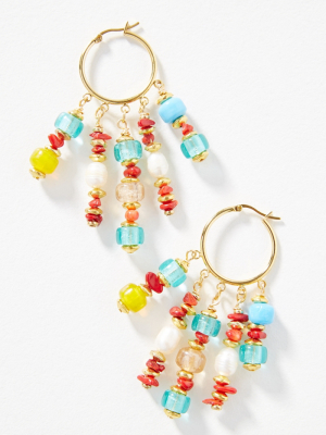 Ayana Designs Beaded Coral Drop Earrings