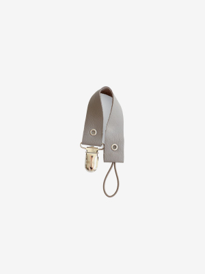 Leather Pacifier Holder - Grey