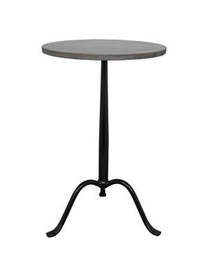 Noir Cosmopolitan Marble Side Table - Matte Black