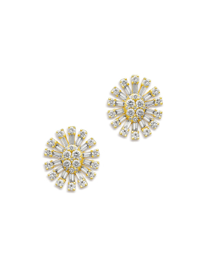 14kt Yellow Gold Baguette Diamond Melina Stud Earrings