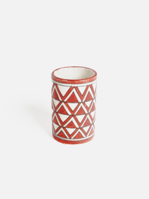 Hand Painted Tumbler Aztec Red