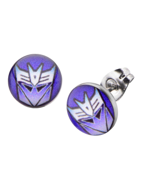 Women's Hasbro Transformers Decepticon Graphic Stainless Steel Stud Earrings