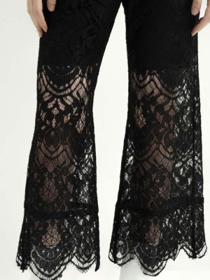 Lace Pants W/ Silk Waist