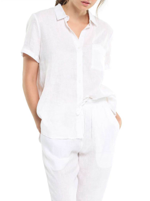 Resort Linen Shirt In White