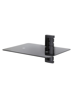 Wall Mounted Av Component Shelving System - 1 Shelf Black