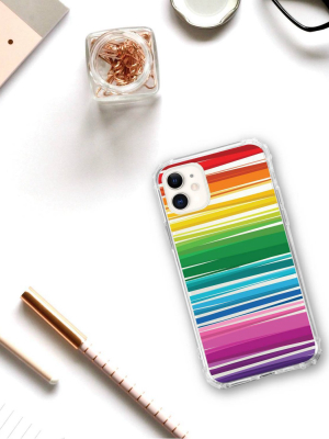 Otm Essentials Apple Iphone 11 Clear Case - Rainbow Stripes