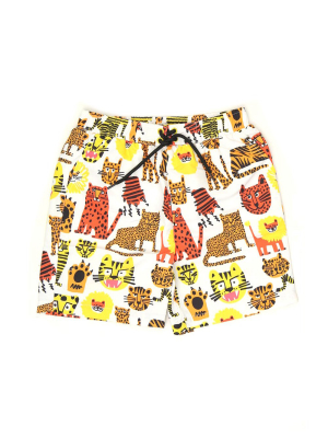 Stella Mccartney Kids Wild Cats Print Swim Shorts