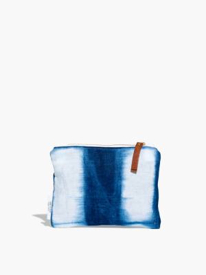Dale & Blue Indigo-dyed Linen Mini Makeup Pouch Bag