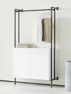 Flex Modular Closed Storage Cabinet With Clothing Bar