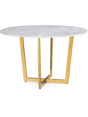 Maxine White Marble Dining Table