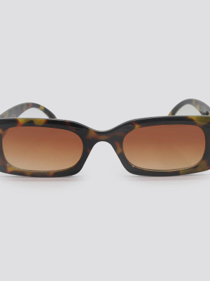 Women's Rectangle Plastic Silhouette Sunglasses - Wild Fable™ Brown