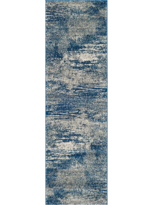 Evoke Navy/ivory Runner Rug