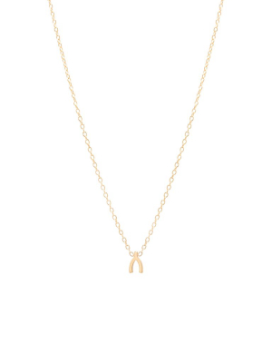 14k Itty Bitty Wishbone Necklace