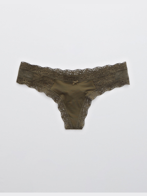 Aerie Garden Party Shine Thong Underwear