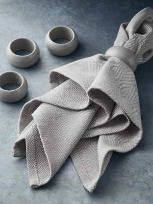 Open Kitchen By Williams Sonoma Napkin Ring, Set Of 4, Matte Grey