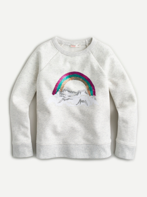 Girls' Sequin Rainbow Sweatshirt