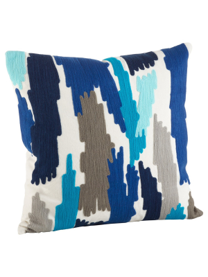 20"x20" Embroidered Brushstroke Design Throw Pillow - Saro Lifestyle