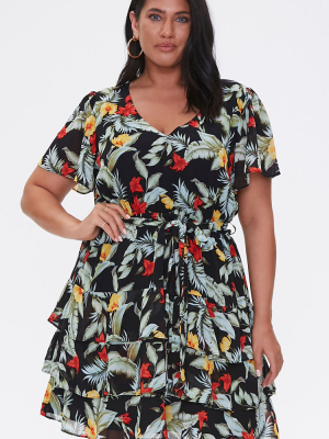 Plus Size Tropical Floral Dress