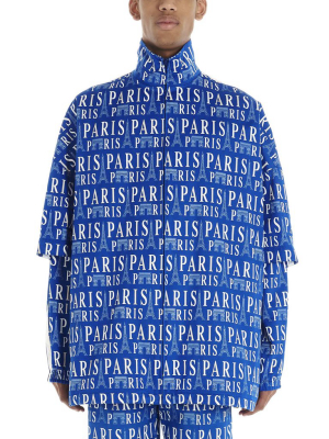 Balenciaga Paris Printed Double Sleeve Jacket